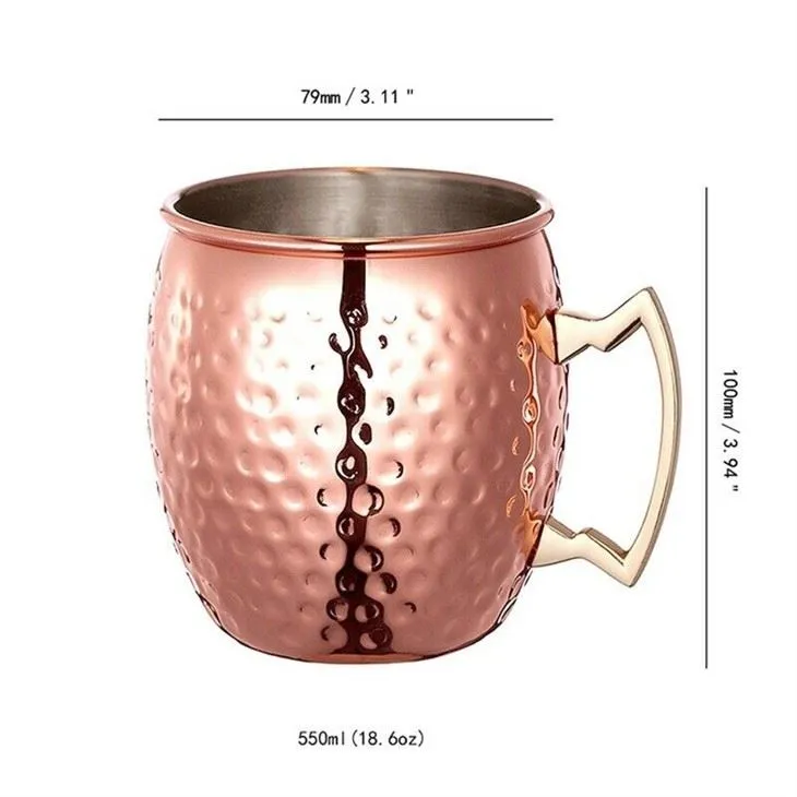 high quality Custom Moscow Mule Copper Mug 16oz